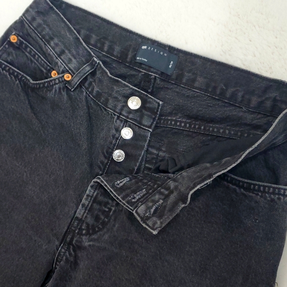 asos Design Off Black 90s Cotton Jeans Size 30 - Picture 5 of 11